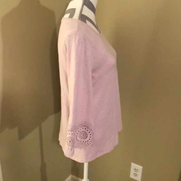 Pink Eyelet Sleeve Top from LOFT Size Small - Picture 3 of 7